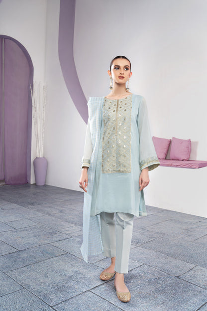 Eraj Hussain - Twinkling Treasure - Iceblue - Stitched