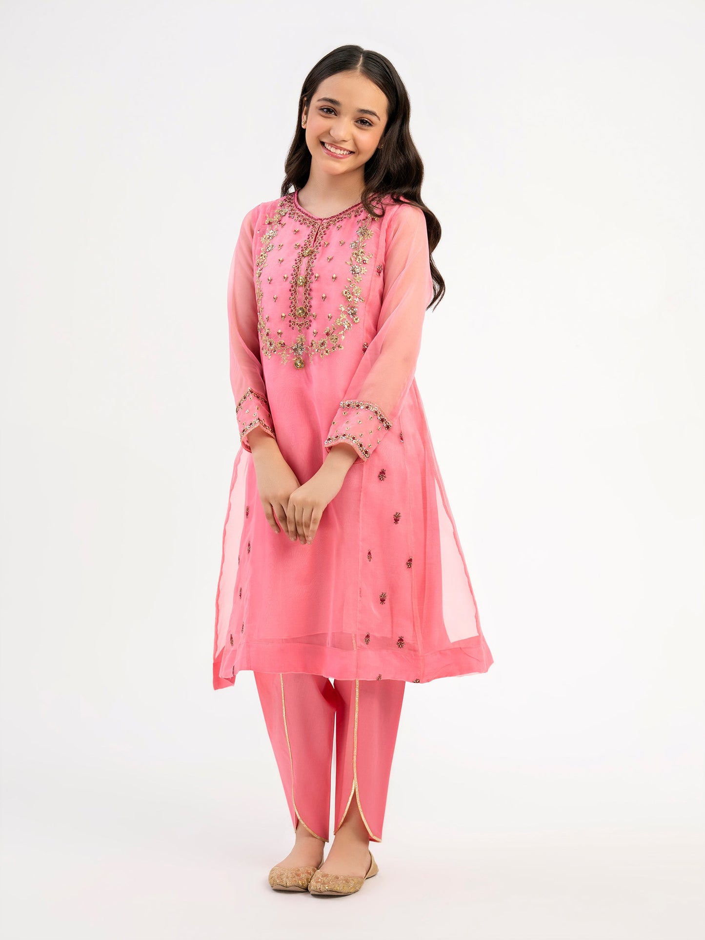 2 Piece Organza Suit-Embroidered