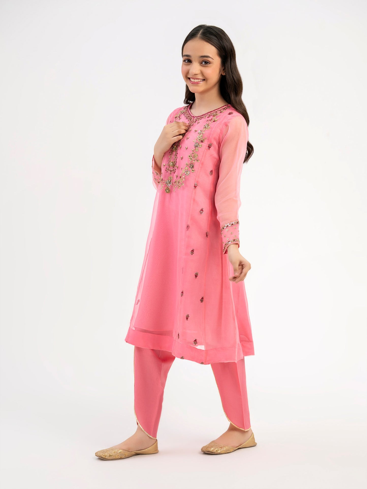 2 Piece Organza Suit-Embroidered