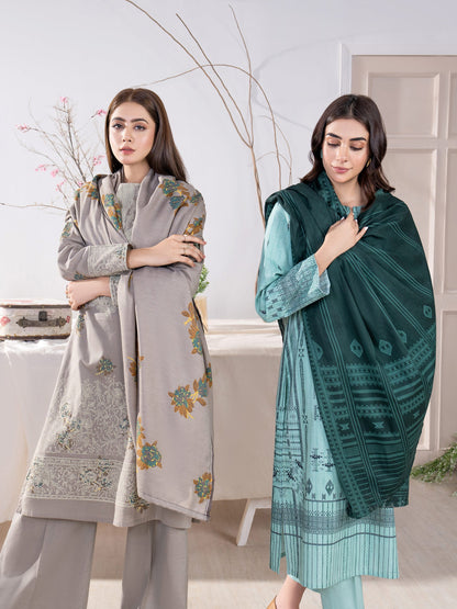 3 Piece Khaddar Suit-Emboss Print(Unstitched)