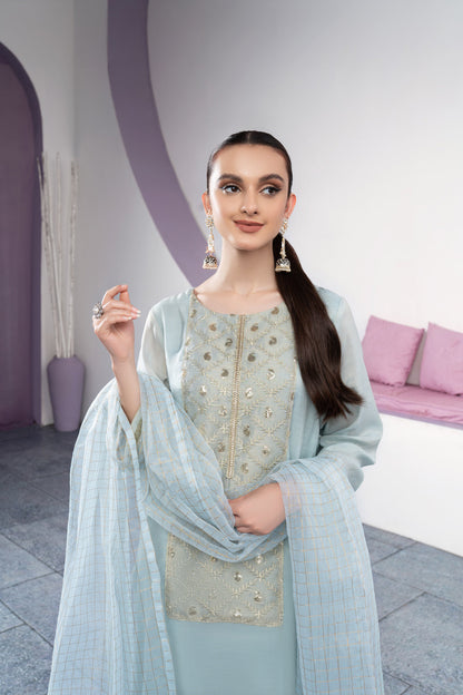 Eraj Hussain - Twinkling Treasure - Iceblue - Stitched