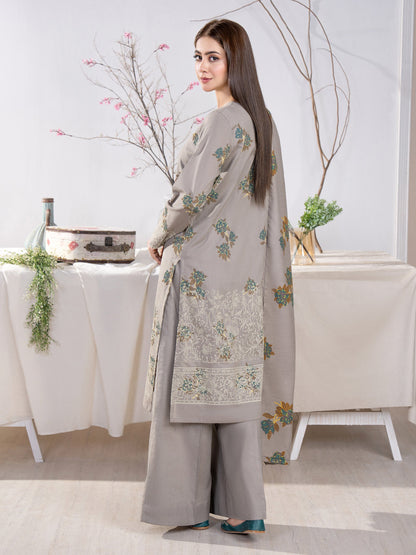 3 Piece Khaddar Suit-Emboss Print(Unstitched)