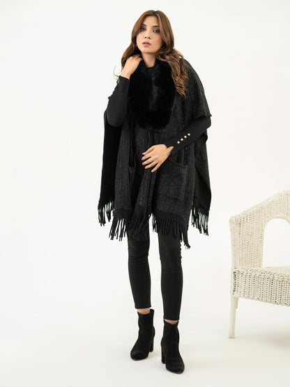 Woolen Furr Cape Shawl