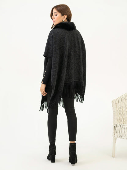 Woolen Furr Cape Shawl