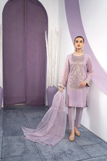 Eraj Hussain - Twinkling Treasure - Lilac - Stitched