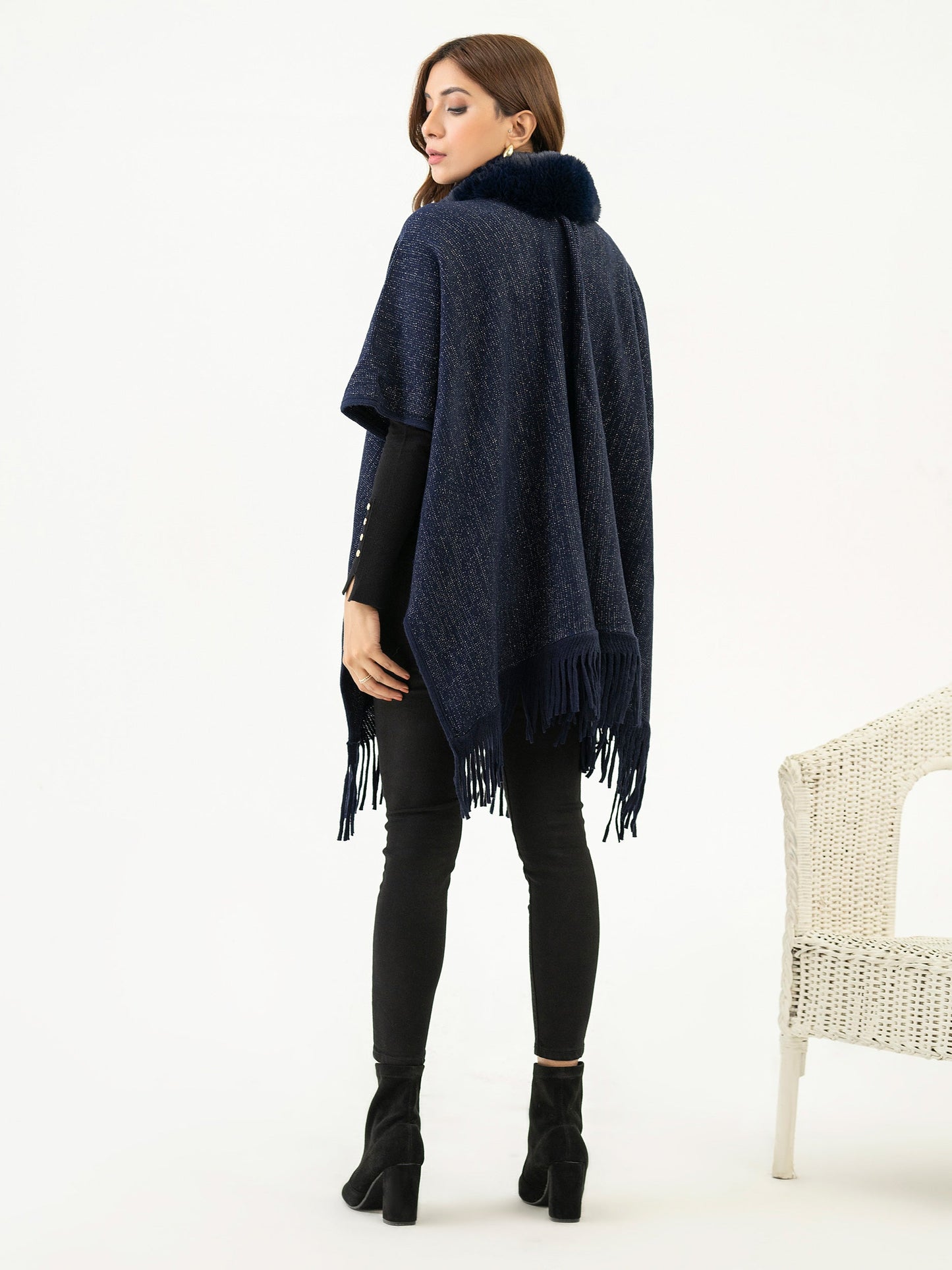 Woolen Furr Cape Shawl