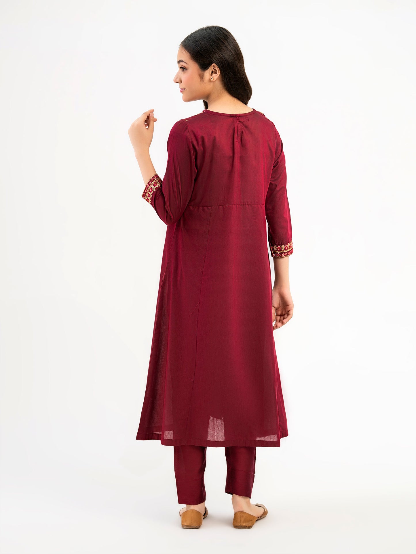 2 Piece Raw Silk Suit-Embroidered