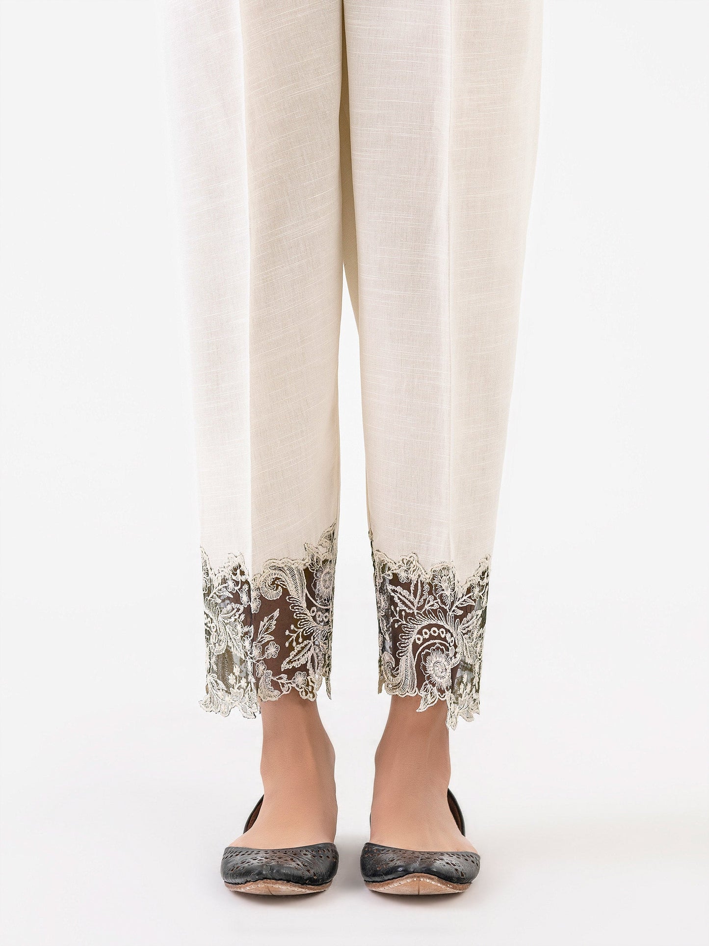 Embroidered Khaddar Trouser (Pret)