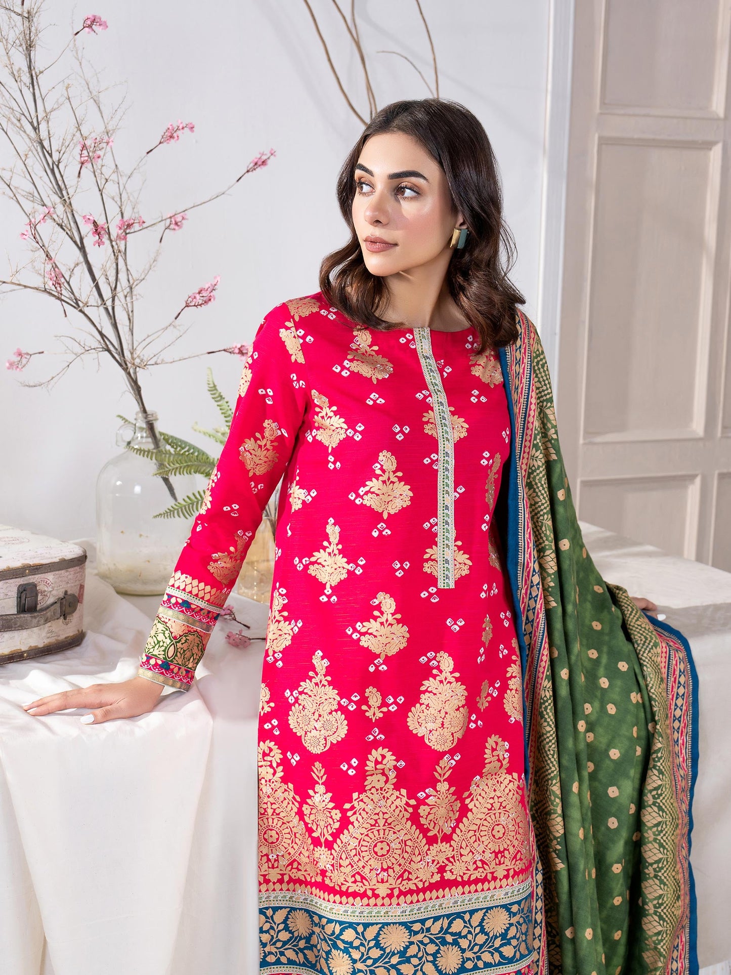 2 Piece Khaddar Suit-Paste Print(Unstitched)