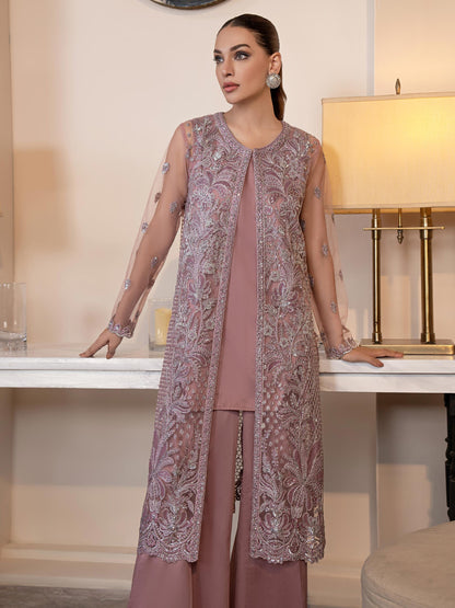 3 Piece Net Suit-Embroidered (Pret)