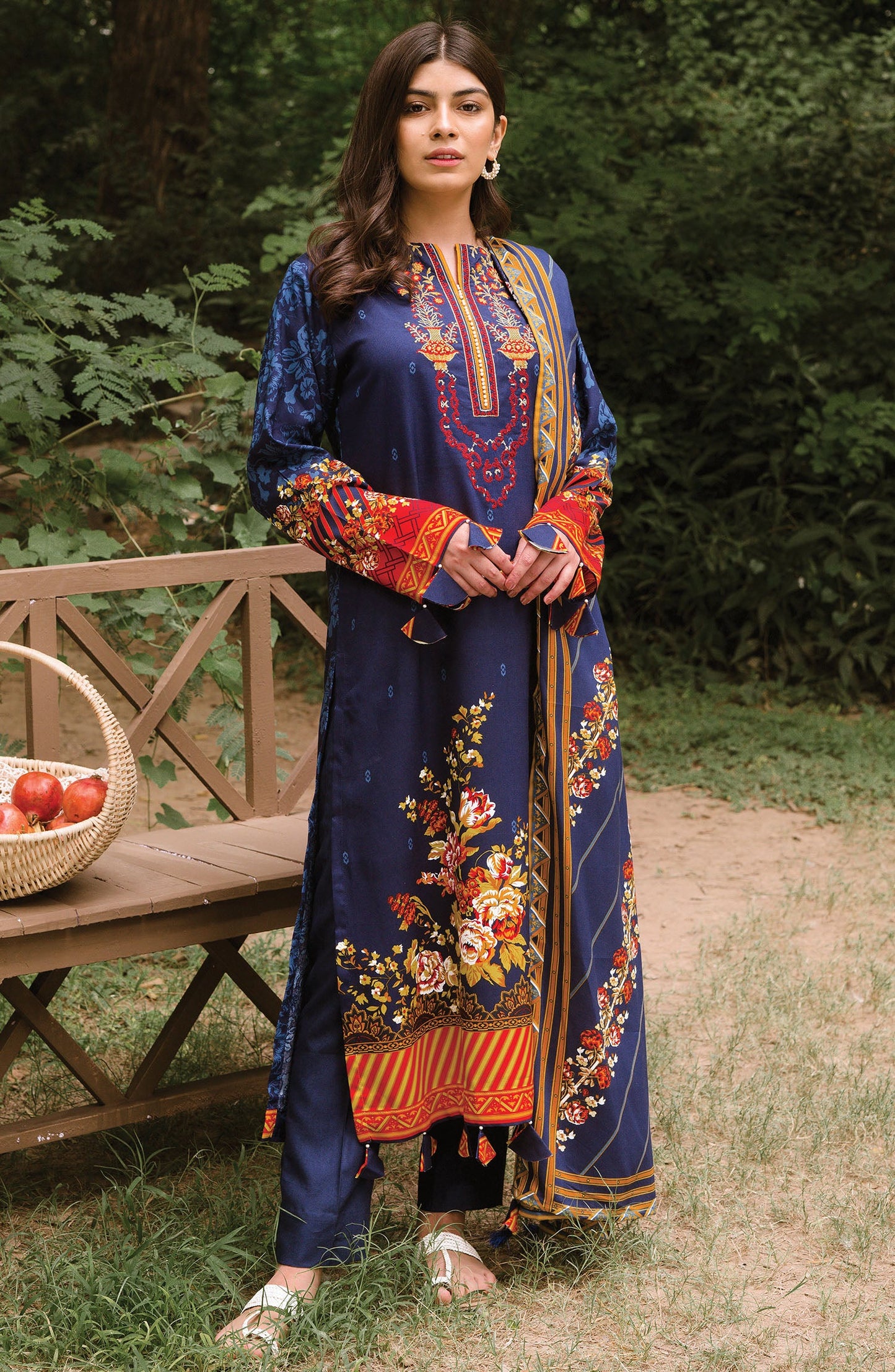 Orient - Unstitched 3 Piece Embroidered Linen Suit