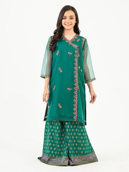 3 Piece Organza Suit-Embroidered (Pret)