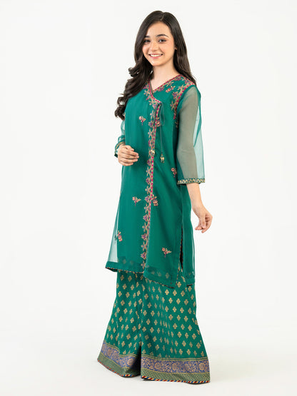 3 Piece Organza Suit-Embroidered (Pret)