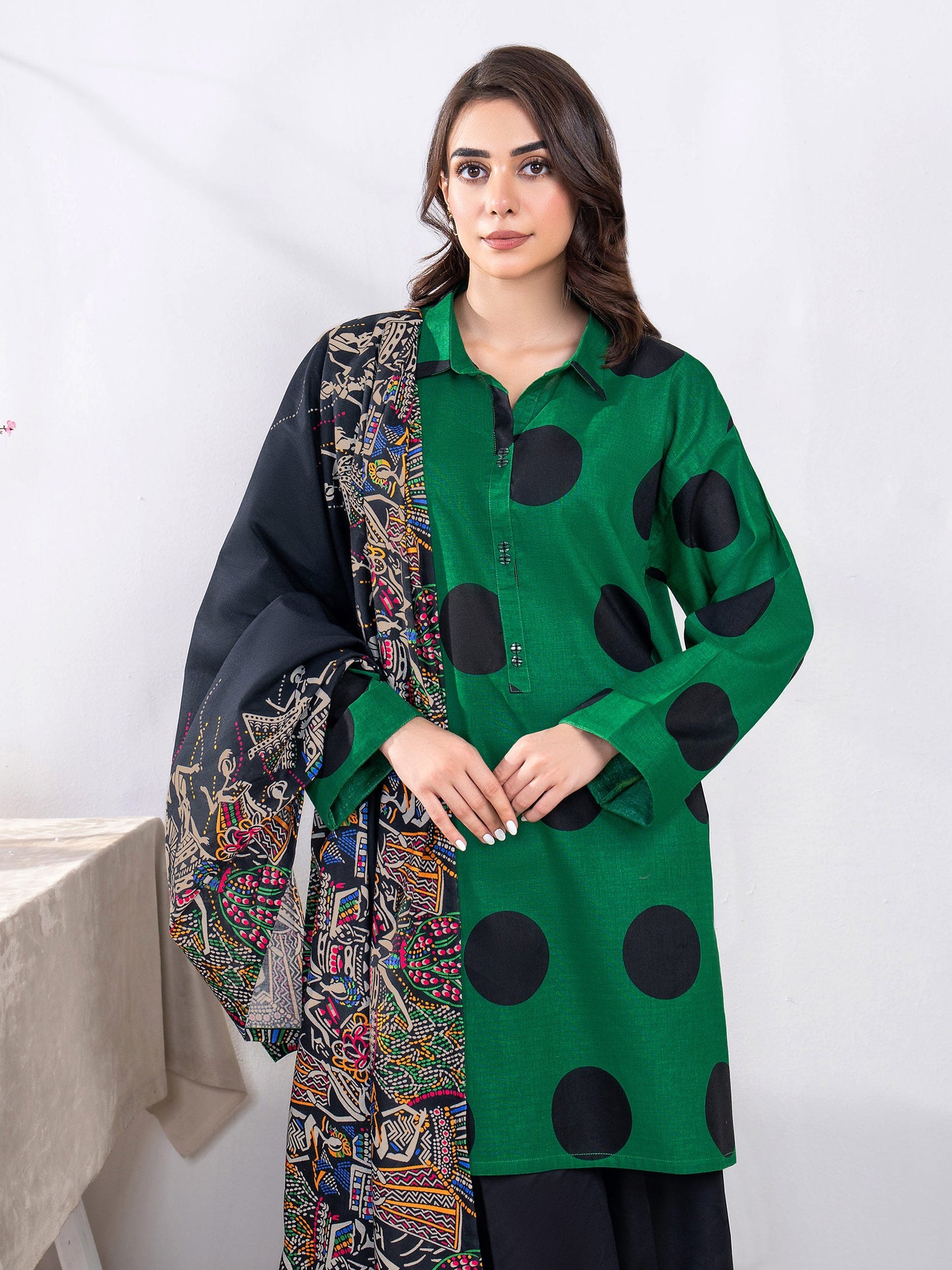 2 Piece Khaddar Suit-Printed (Unstitched)