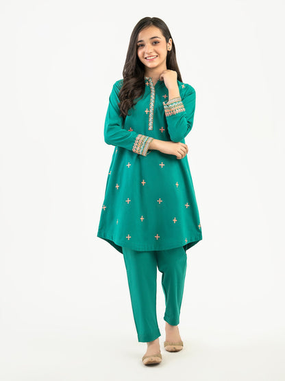 2 Piece Winter Cotton Suit-Embroidered (Pret)