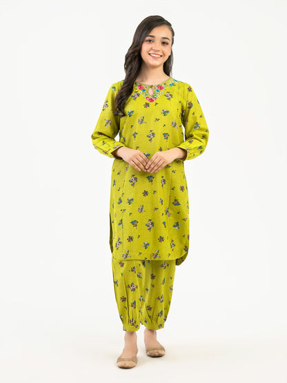 2 Piece Khaddar Suit-Embroidered (Pret)