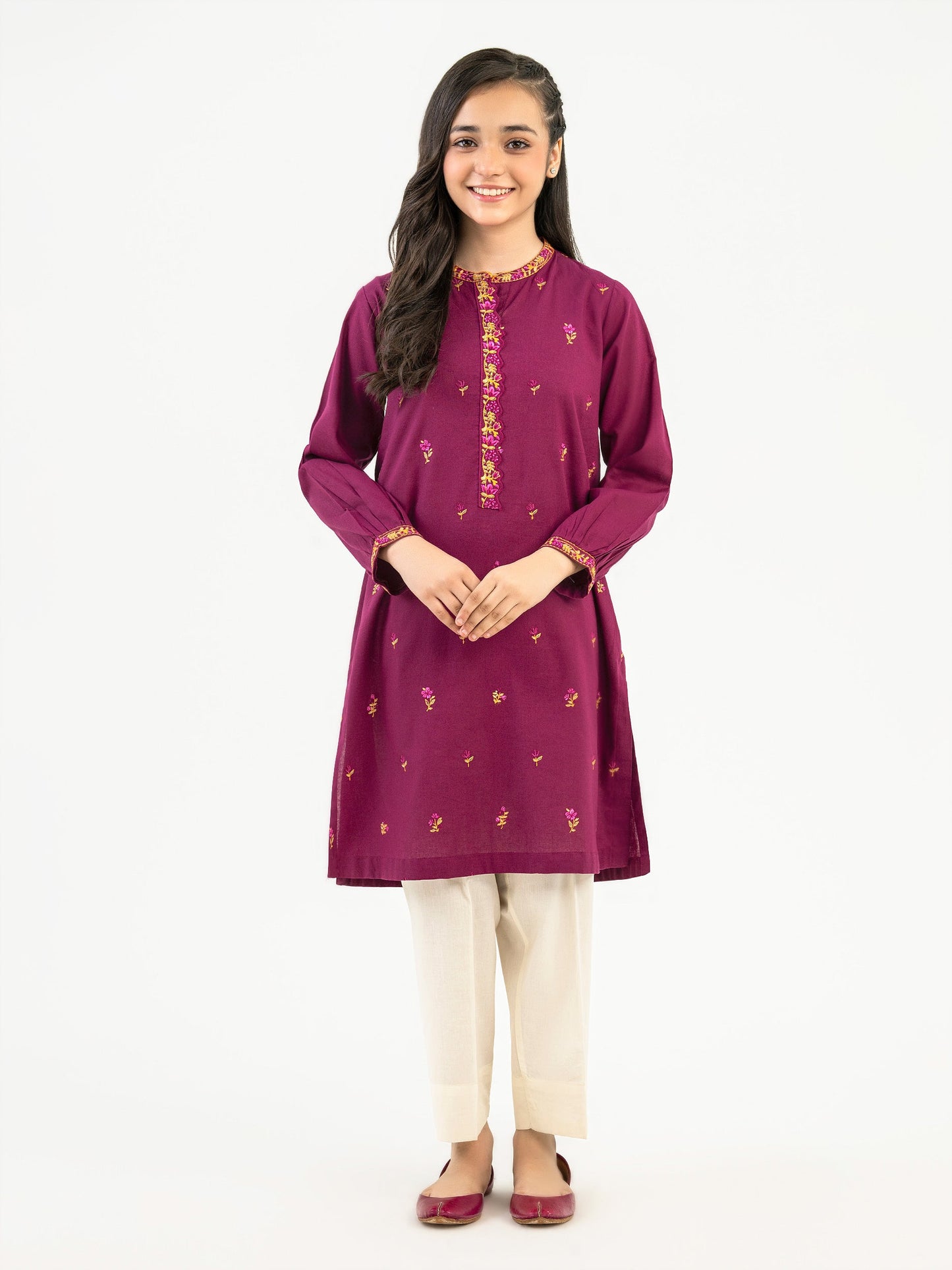 Khaddar Shirt-Embroidered (Pret)