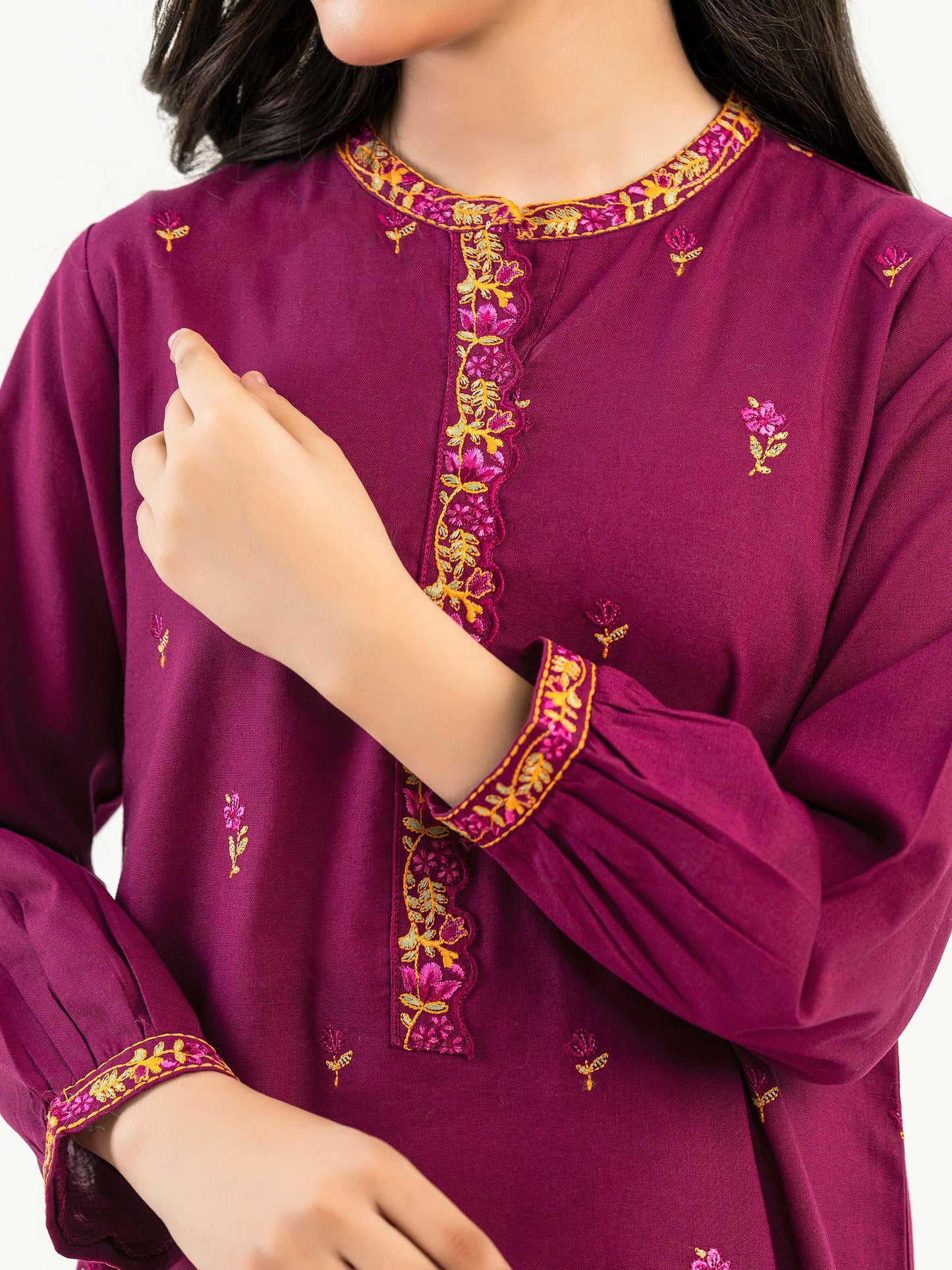 Khaddar Shirt-Embroidered (Pret)