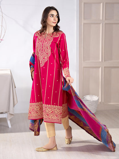 2 Piece Khaddar Suit-Paste Print (Unstitched)