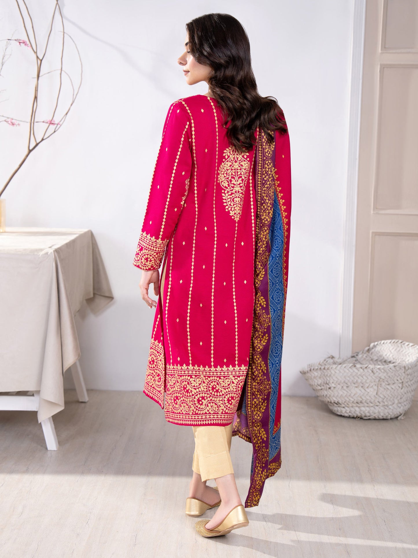 2 Piece Khaddar Suit-Paste Print (Unstitched)