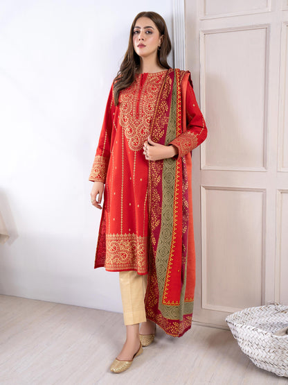 2 Piece Khaddar Suit-Paste Print(Unstitched)