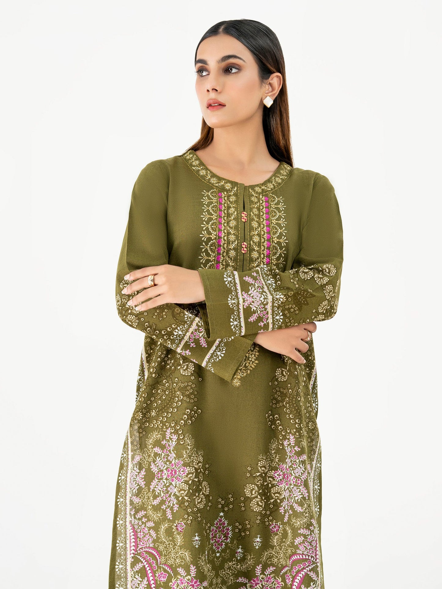 Khaddar Shirt-Embroidered (Pret)