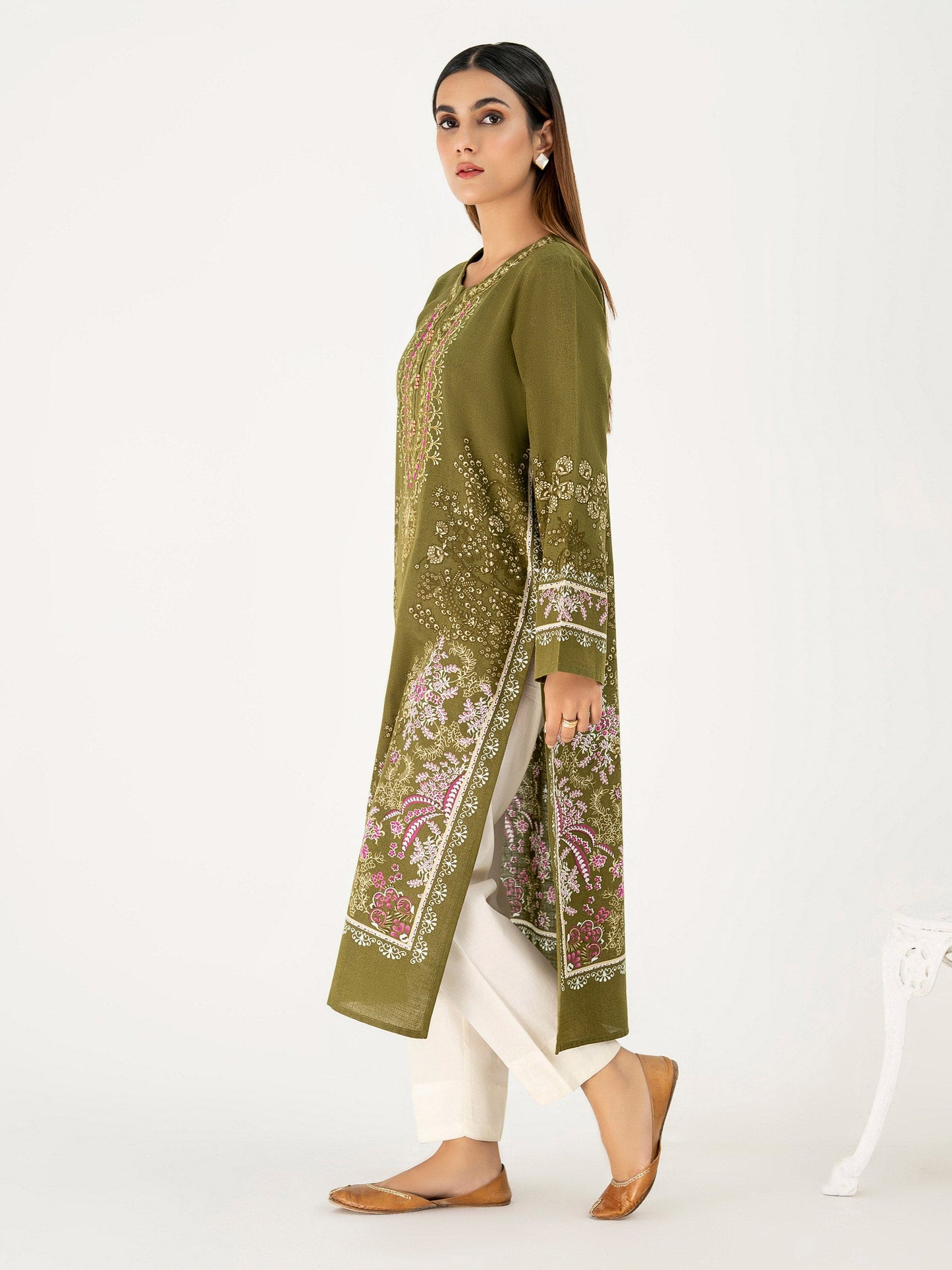 Khaddar Shirt-Embroidered (Pret)