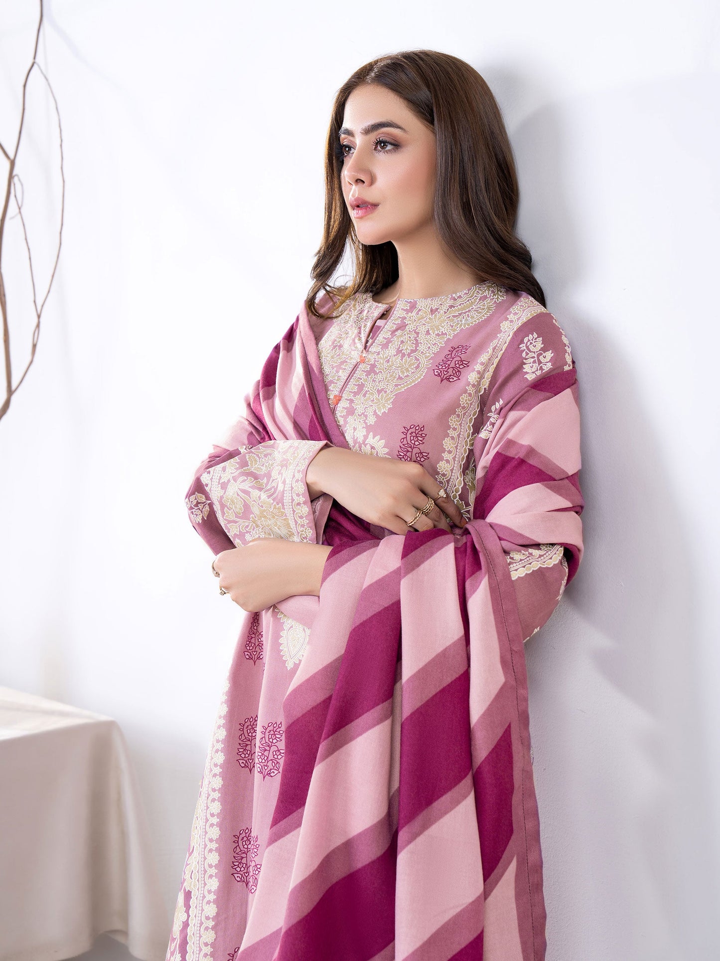 2 Piece Khaddar Suit-Paste Print(Unstitched)