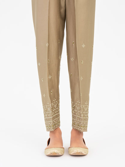 Embroidered Satin Trouser(Pret)