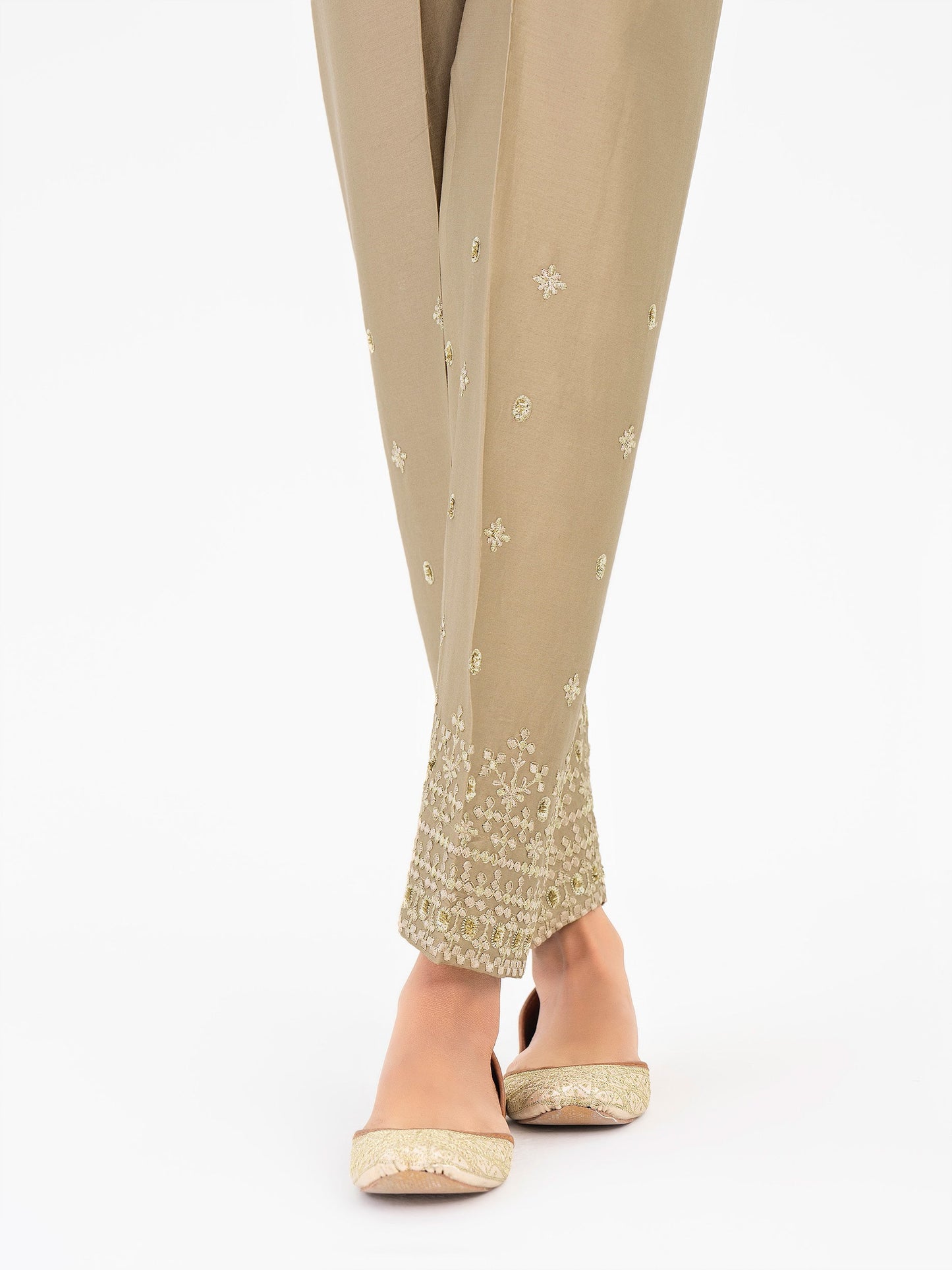 Embroidered Satin Trouser(Pret)