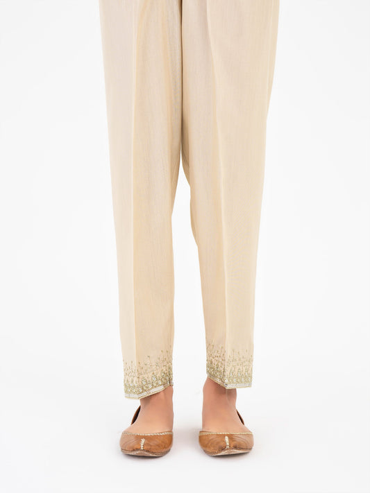 Embroidered Raw Silk Trouser (Pret)