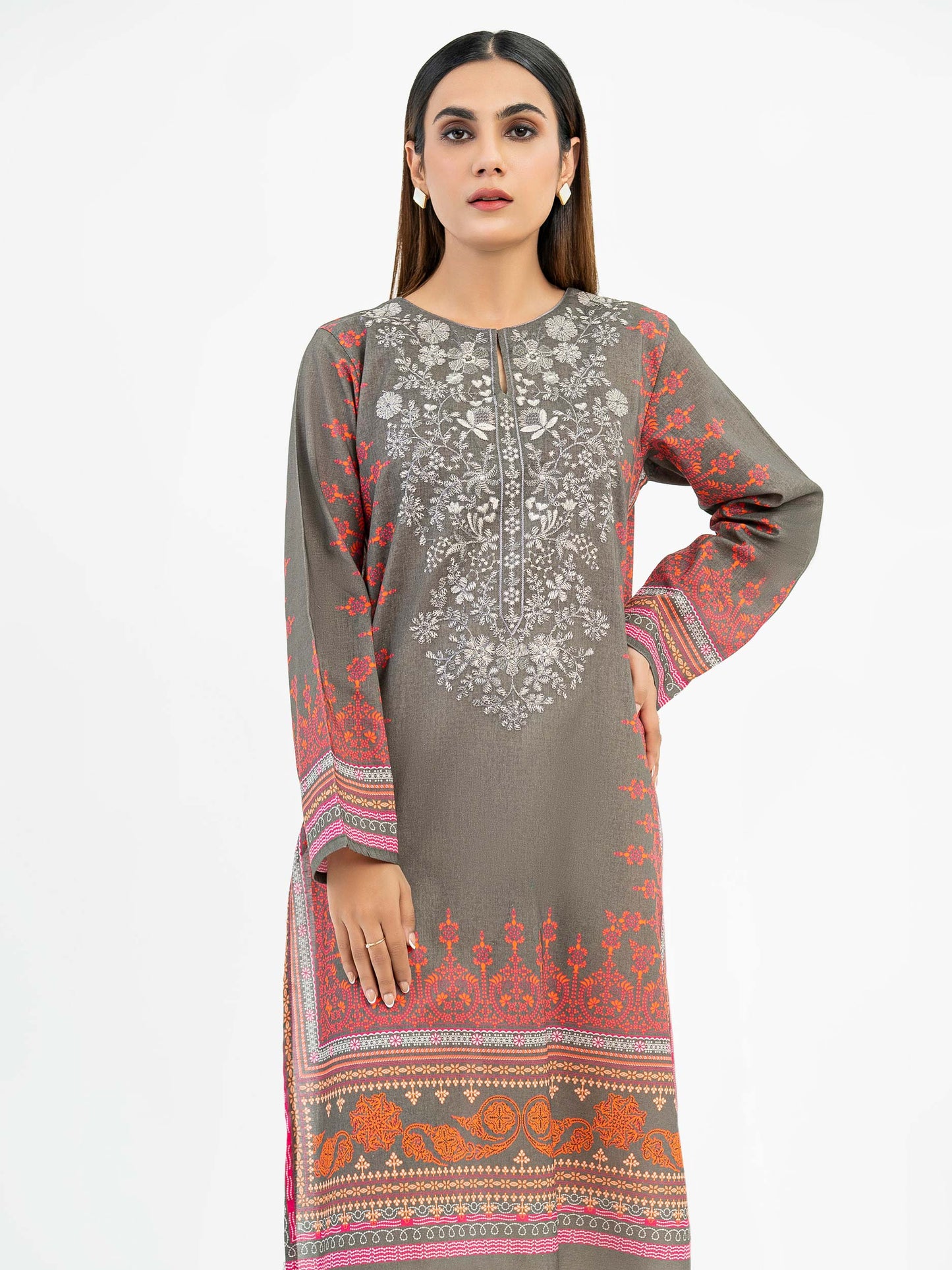 Khaddar Shirt-Embroidered (Pret)