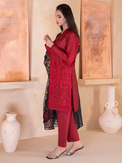 3 Piece Net Suit-Embroidered (Unstitched)