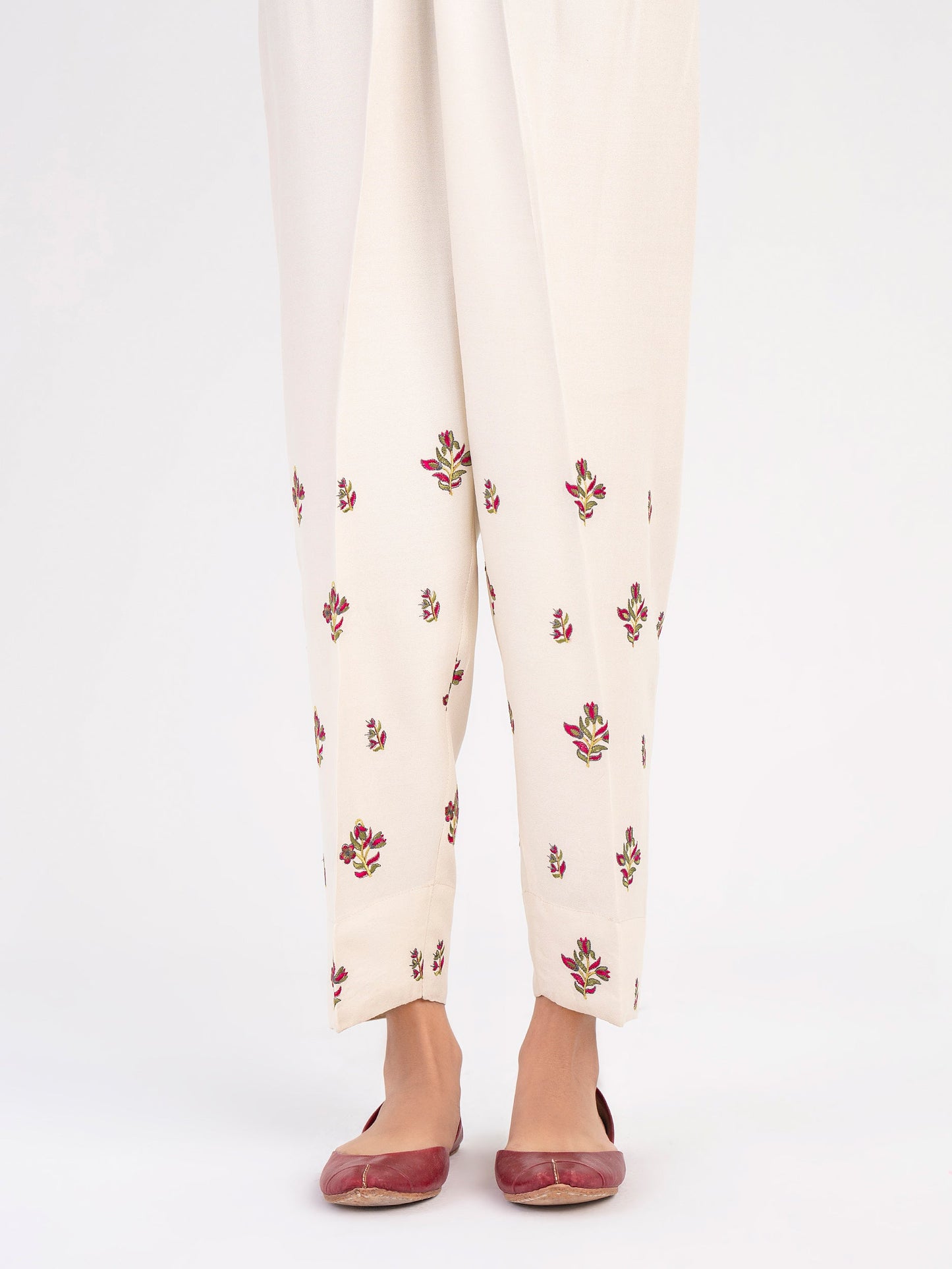 Embroidered Crepe Trouser