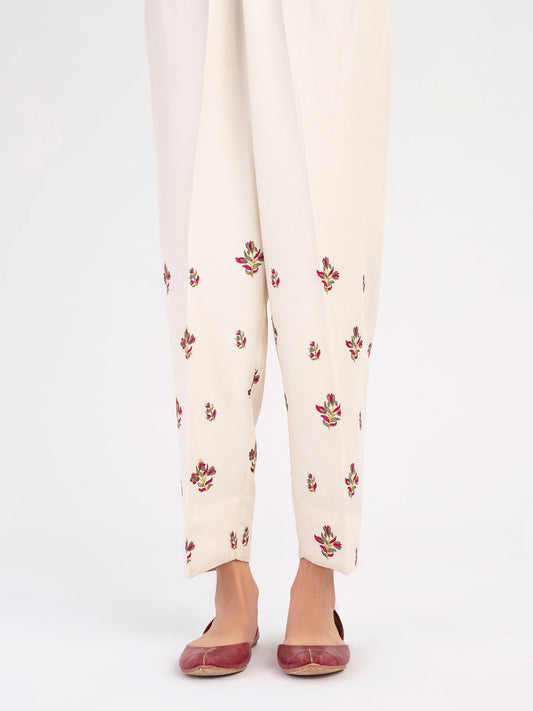 Embroidered Crepe Trouser