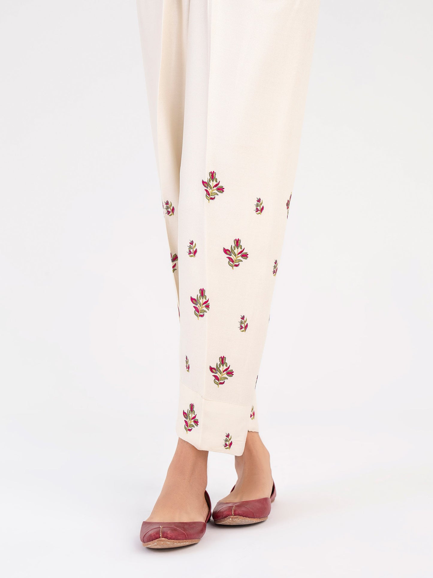 Embroidered Crepe Trouser