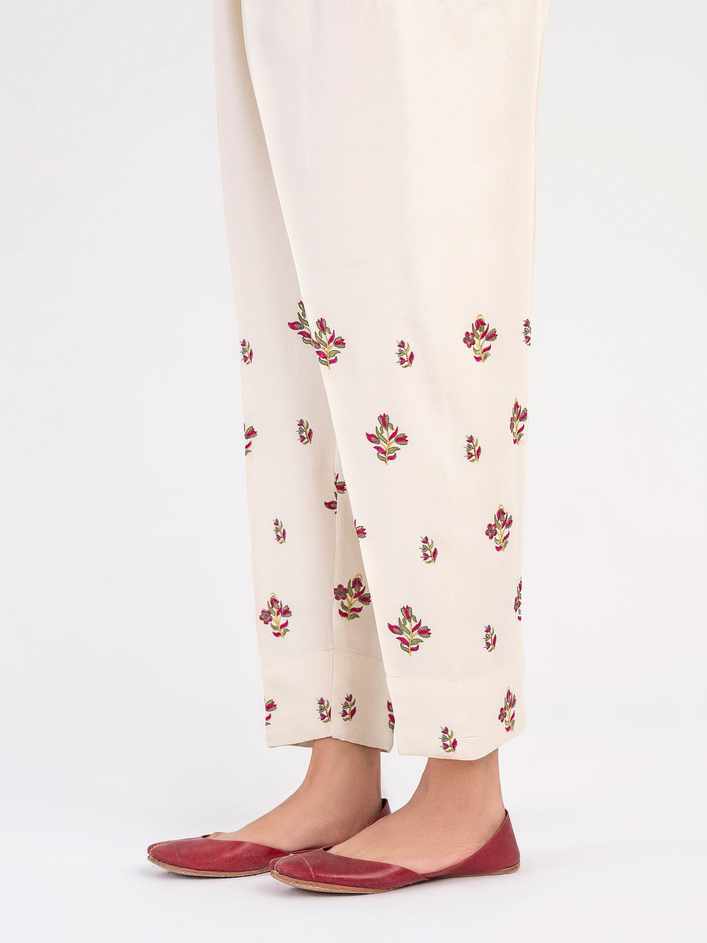 Embroidered Crepe Trouser
