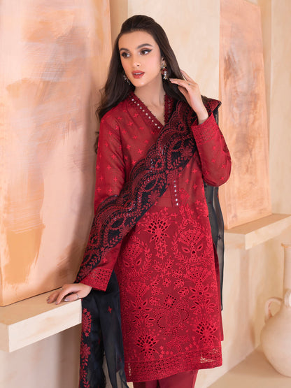 3 Piece Net Suit-Embroidered (Unstitched)