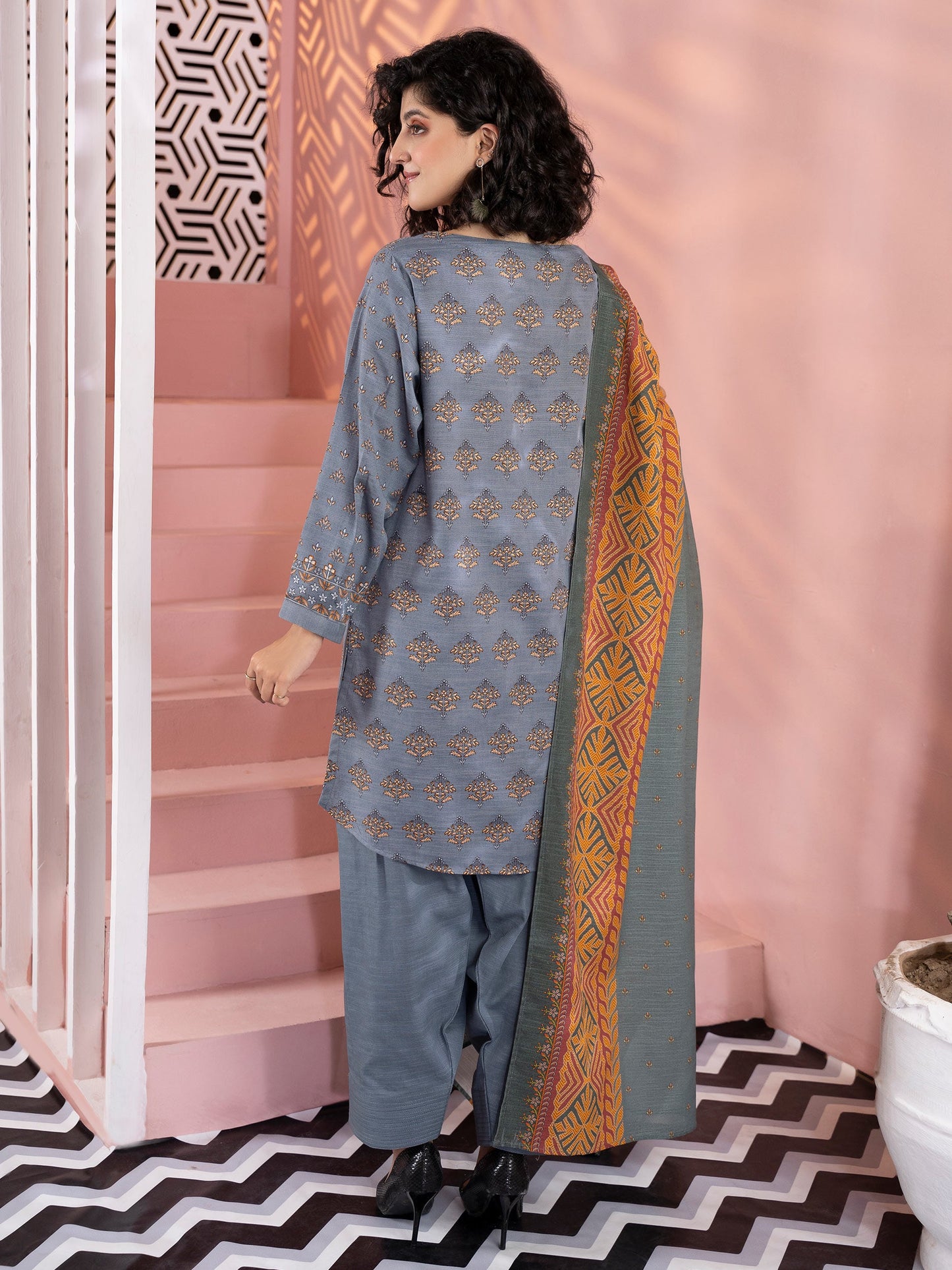 2 Piece Khaddar Suit-Printed (Unstitched)