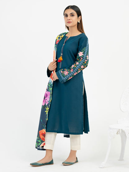 2 Piece Khaddar Suit-Embroidered (Pret)