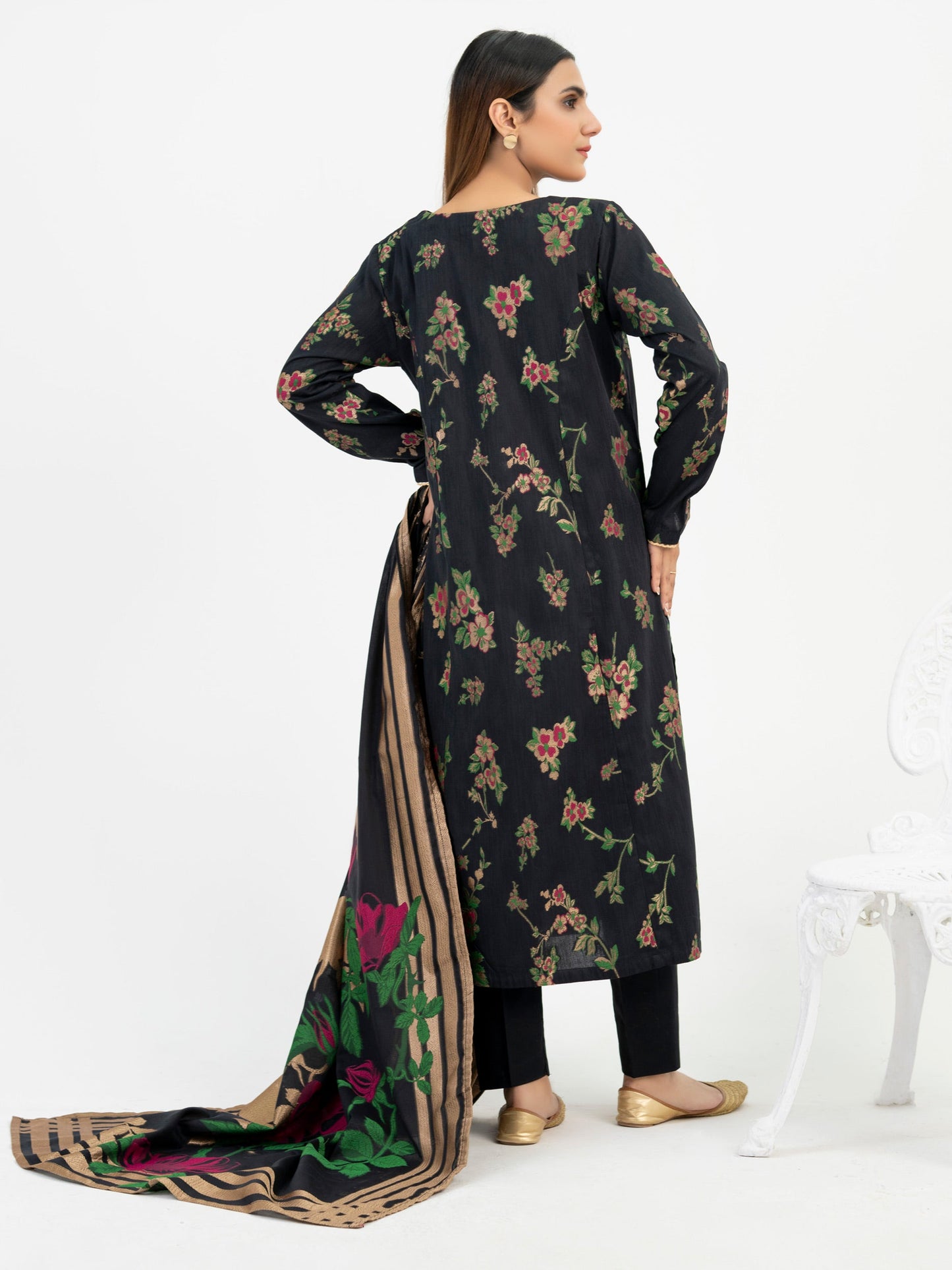 2 Piece Jacquard Suit-Embroidered (Pret)