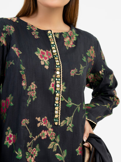 2 Piece Jacquard Suit-Embroidered (Pret)