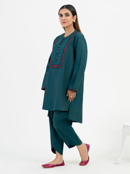 2 Piece Yarn Dyed Suit-Embroidered (Pret)