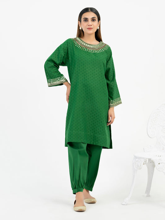 2 Piece Jacquard Suit-Embroidered (Pret)