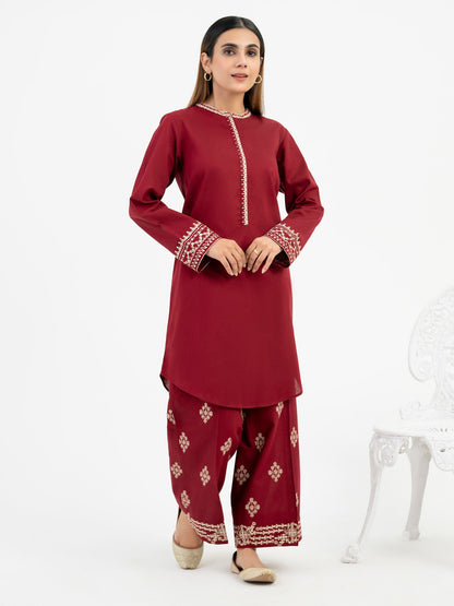 2 Piece Khaddar Suit-Embroidered (Pret)