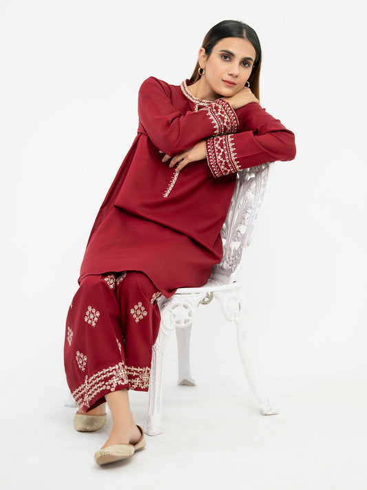 2 Piece Khaddar Suit-Embroidered (Pret)