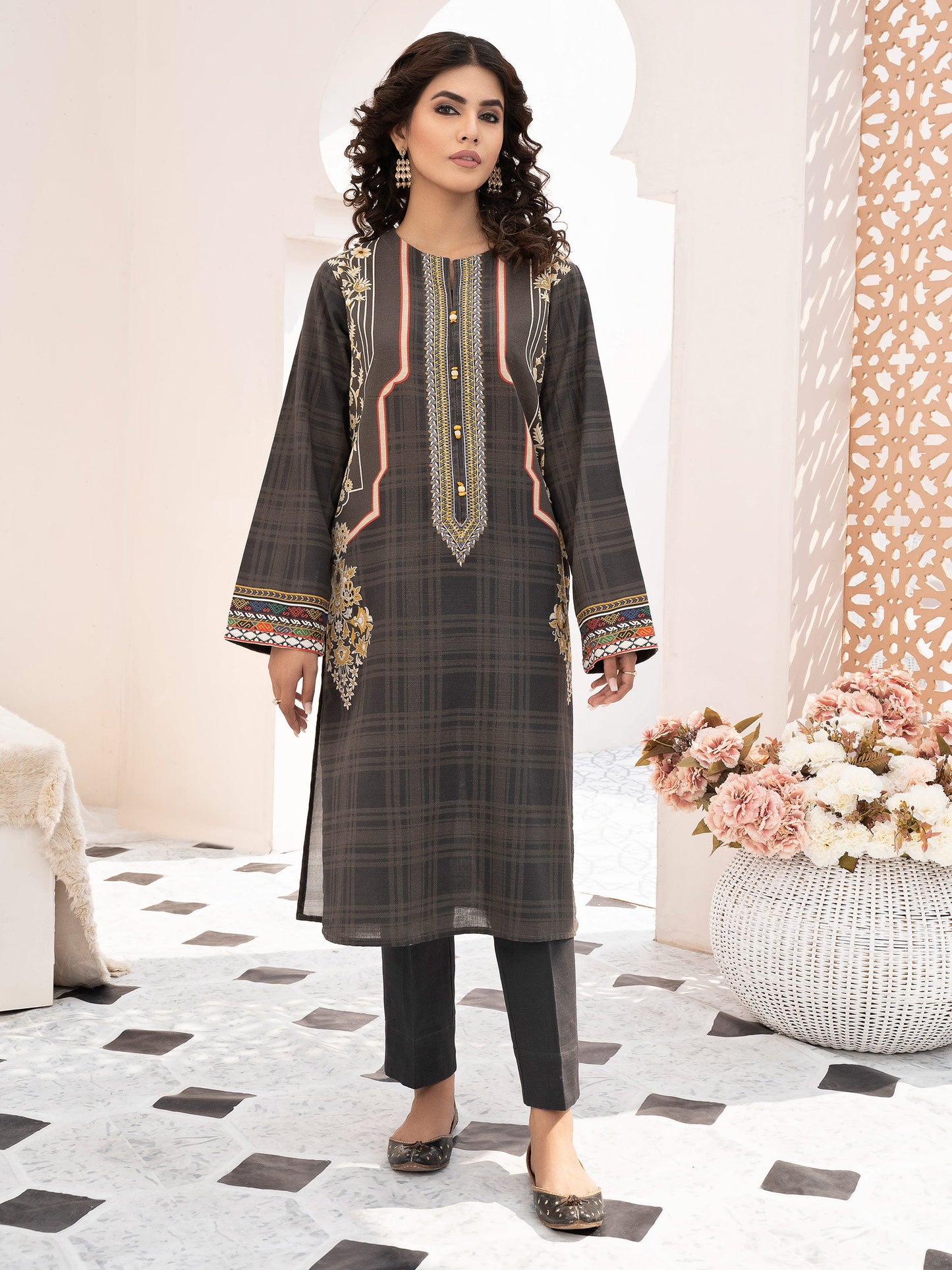 2 Piece Embroidered Khaddar Suit