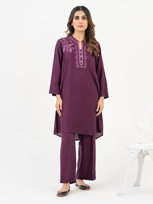 2 Piece Viscose Suit-Embroidered (Pret)