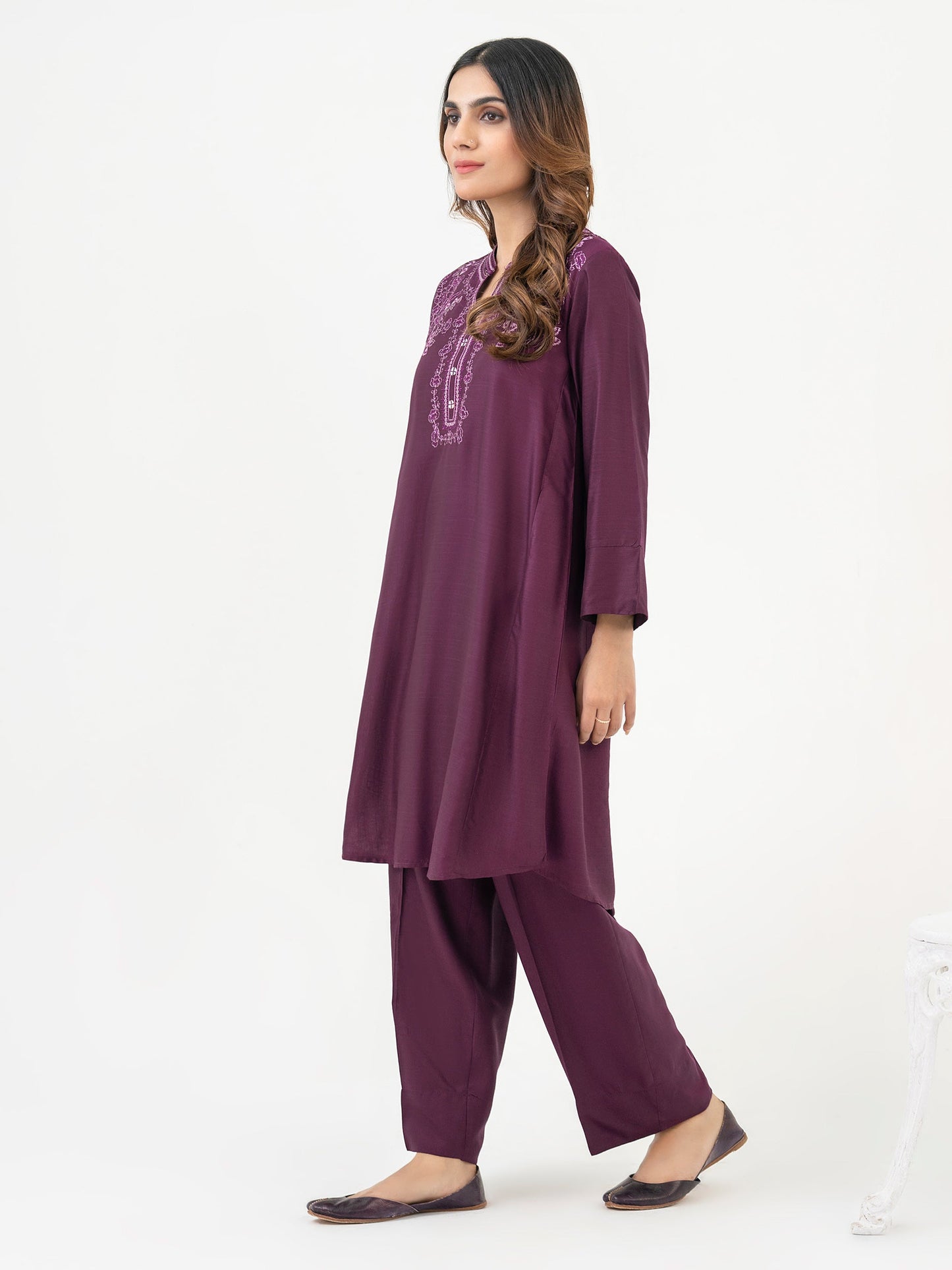 2 Piece Viscose Suit-Embroidered (Pret)