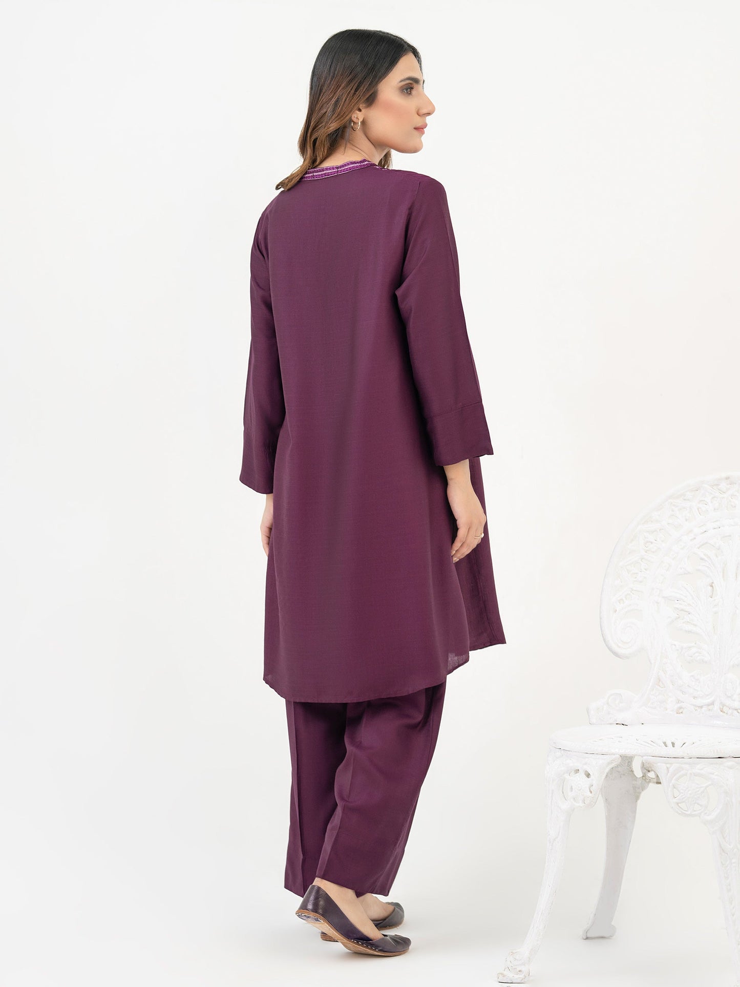 2 Piece Viscose Suit-Embroidered (Pret)